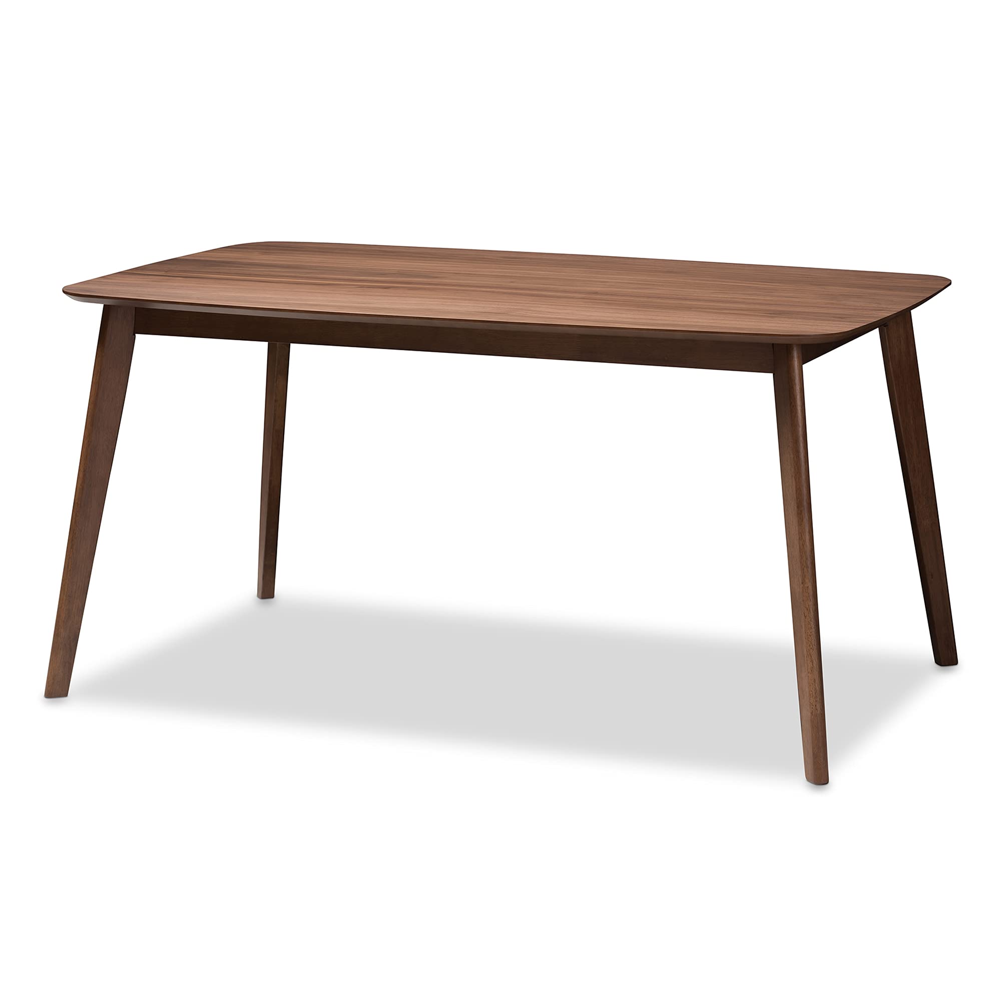 Baxton Studio Danton Dining Set Dining Set Grey Fabric Upholstered and Walnut Brown Finished Wood 5-Piece Dining Set