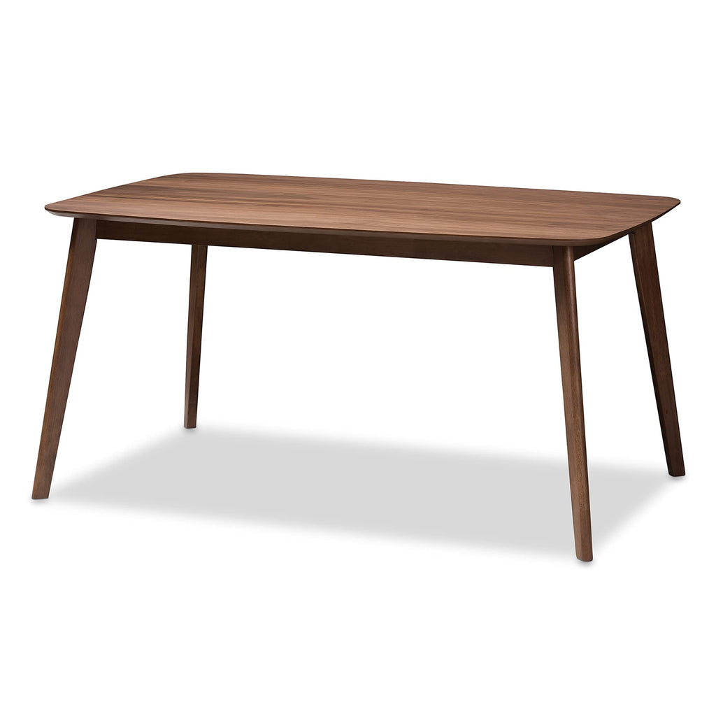Baxton Studio Danton Dining Set Dining Set Grey Fabric Upholstered and Walnut Brown Finished Wood 5-Piece Dining Set