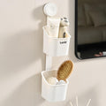 Laxis Toothbrush Holder Bathroom Organizer Rack Wall Mounted Shelves with Shampoo & Toiletries Stand Bathroom Accessories Set St