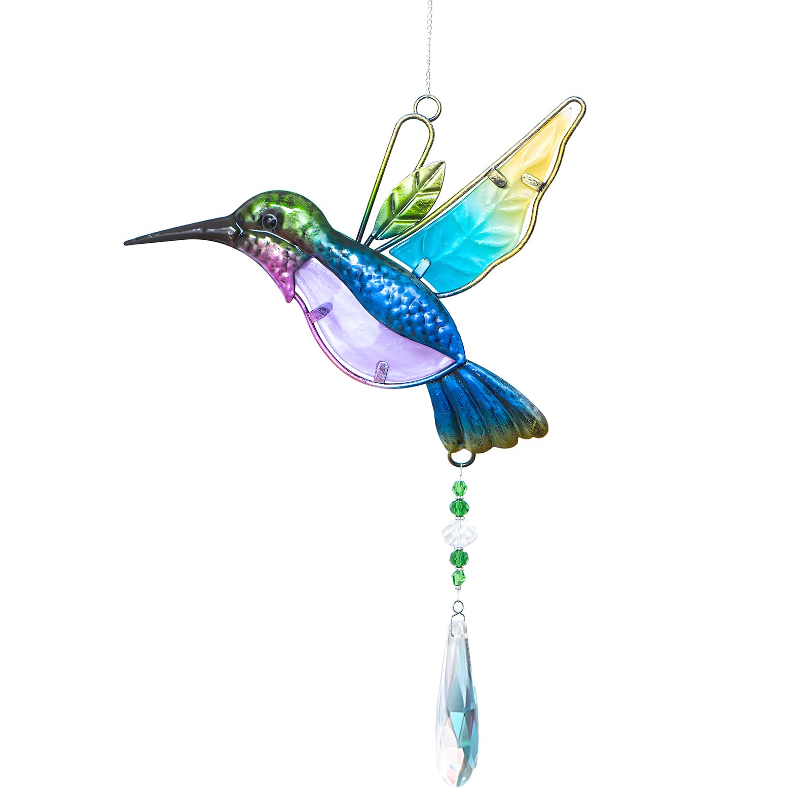 Weisipu Crystal Suncatchers For Windows - Hummingbird Crystal Ball Prisms Hanging Crystals Ornament For Home Garden Office Weddi