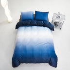Karever Blue White Gradient Comforter Set Cal King Blue Velvet Bedding Comforter Modern Plain White And Royal Blue Gradient Soft