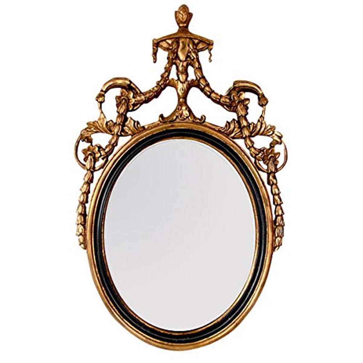 Timeless Reflections by AFD Home 10772119 Adams Oval Mirror, Gold/Black Finish