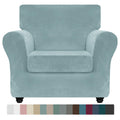 Znsayotx Luxury Velvet Chair Slipcovers With Arms 2 Piece Stretch Chair Covers For Living Room Thick Soft Armchair Slipcover Ant