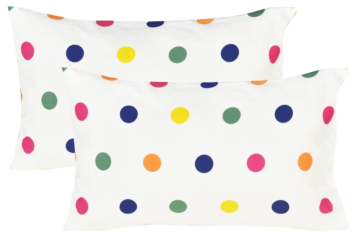 Scientific Sleep Rainbow Dot Colourful 2 Pcs Cartoon Kids Pillowcases 100% Cotton Cozy Standard 20' X 30' Pillowcase (Dots)