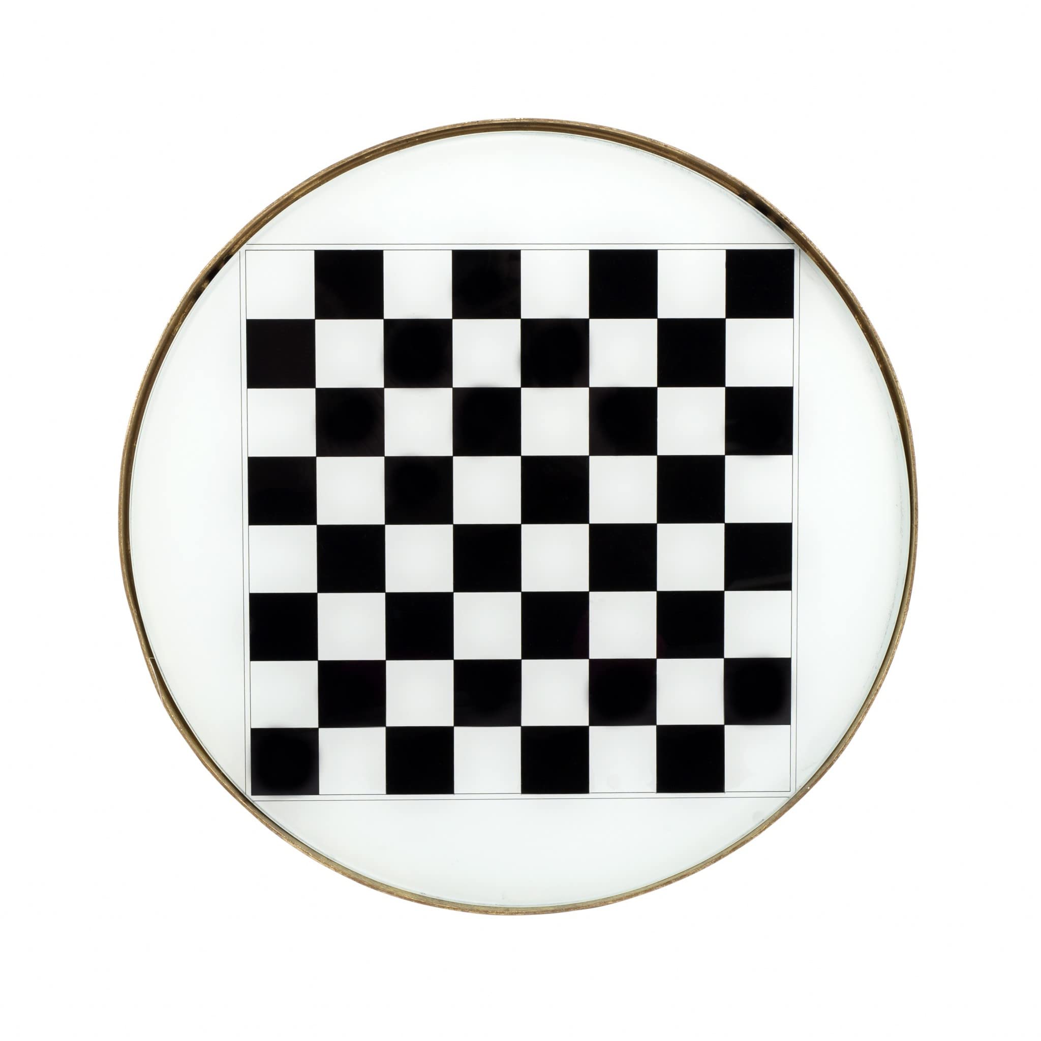 HomeRoots Antique Gold Black and White Game Table