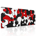 Red Black White Mouse Pad Anime Cool Geometric Japanese Extended Desk Mat 80X30Cm Non-Slip Rubber Base Stitched Edge Large Xl Mo