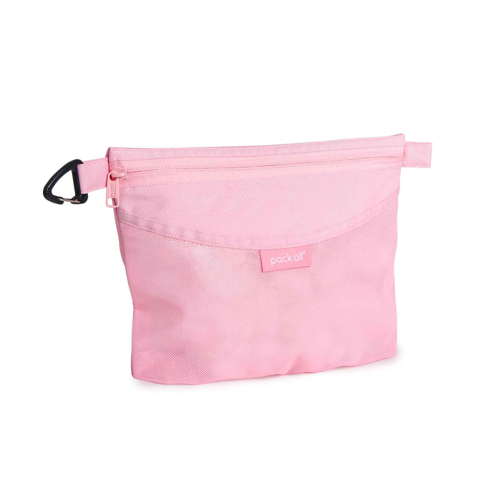 Pack All Water-Resistant Material Zipper Pouch, Mesh Zipper Bags For Storage, Travel, Office (Pink, Medium)