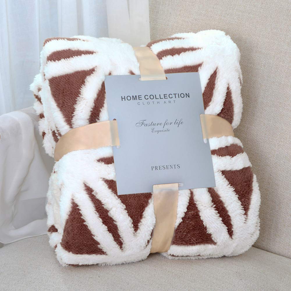 Lomao Sherpa Fleece Blanket Fuzzy Soft Throw Blanket Cozy Dual Sided Blanket For Couch Sofa Bed (Brown, 51'X63')