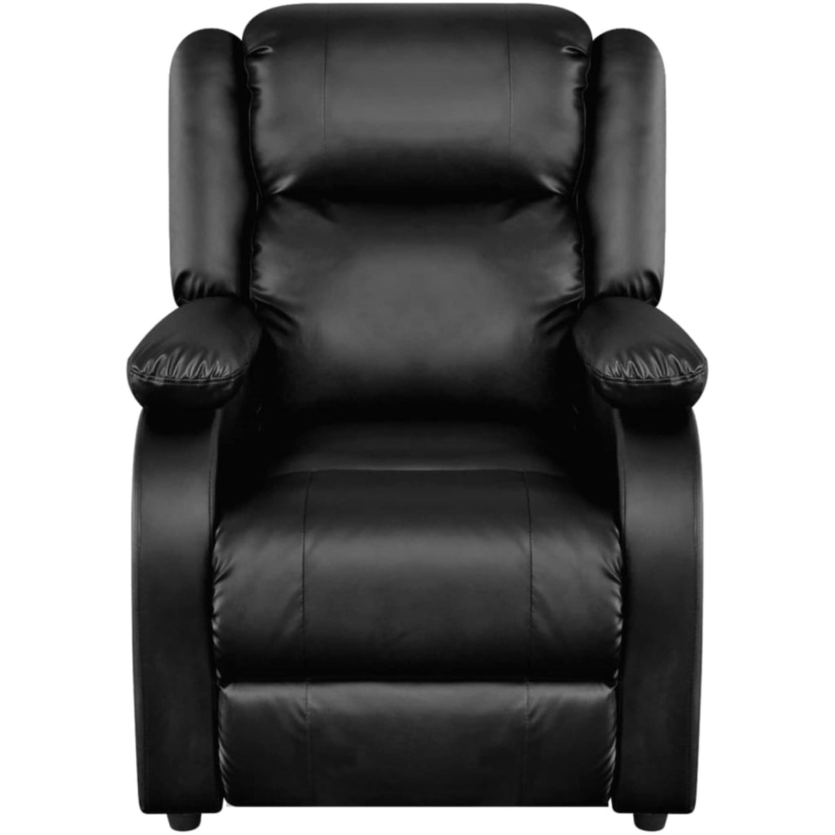 vidaXL Massage Recliner Chair, Electric Reclining Chair for Elderly, Adjustable Push Cozy Chair for Home Theater Cinema, Black Faux Leather