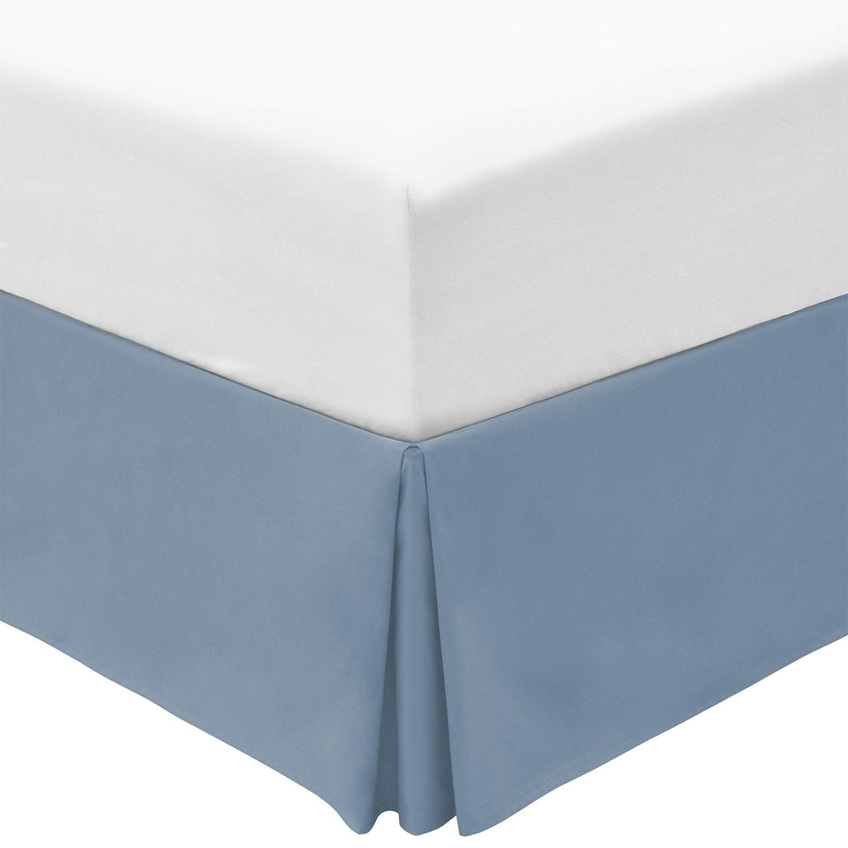 Mellanni King Bed Skirt - Bed Frame And Box Spring Cover - 15-Inch Tailored Drop Pleated Dust Ruffle - Luxury Bedding - Easy Fit