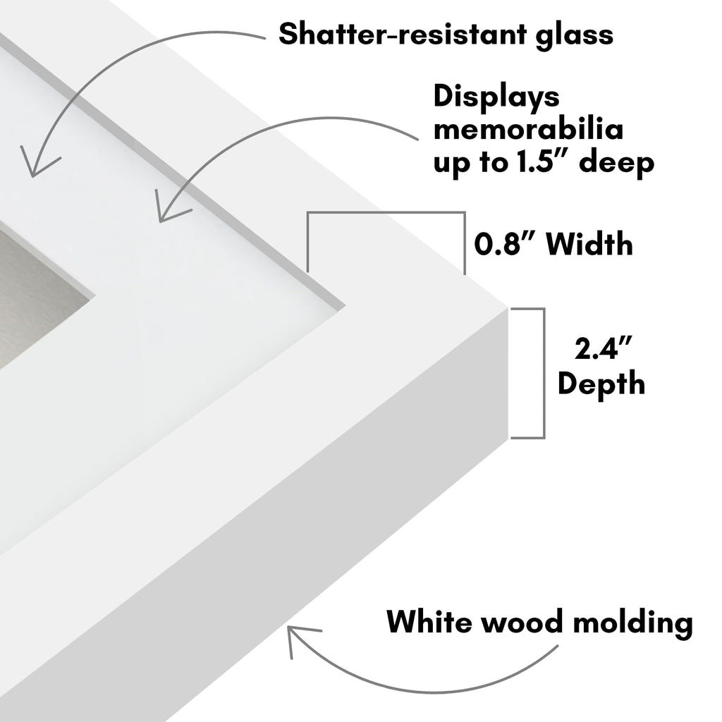 Americanflat 12X12 Shadow Box Frame With Shatter-Resistant Glass - Use As 10X10 Frame With Mat Or 12X12 Frame Without Mat - Silh