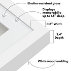 Americanflat 12X12 Shadow Box Frame With Shatter-Resistant Glass - Use As 10X10 Frame With Mat Or 12X12 Frame Without Mat - Silh