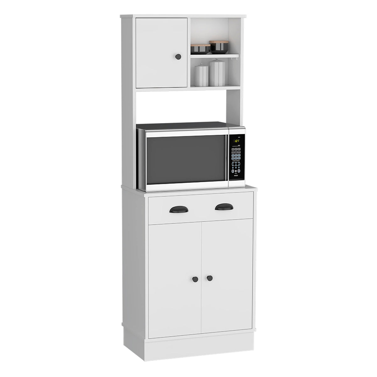 Selmer Pantry Cabinet With Drawer And 3-Doors, White - Kitchen