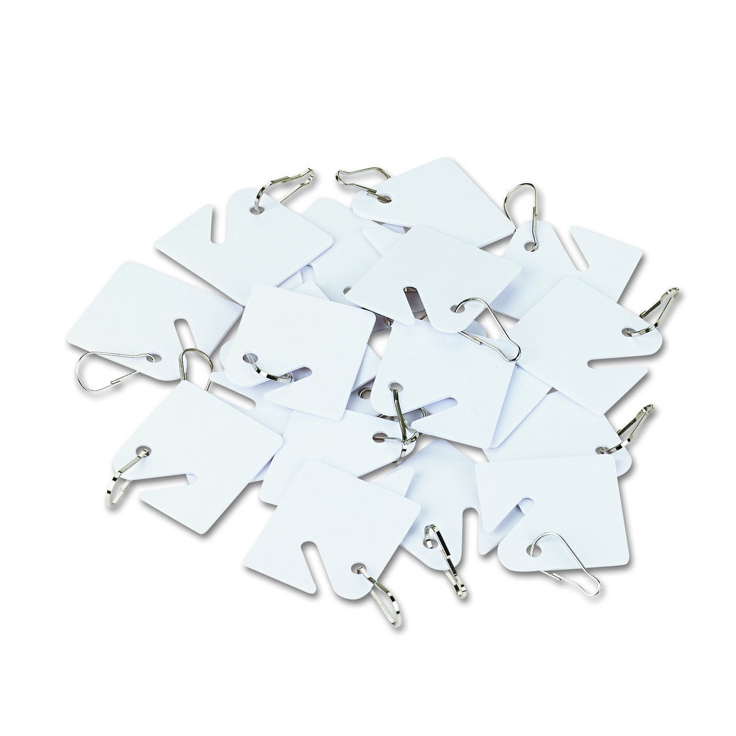 Securit 04983 Replacement Slotted Key Cabinet Tags, 1 5/8 X 1 1/2, White (Pack Of 20)