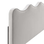 Modway Athena Performance Velvet Full/Queen Headboard in Light Gray