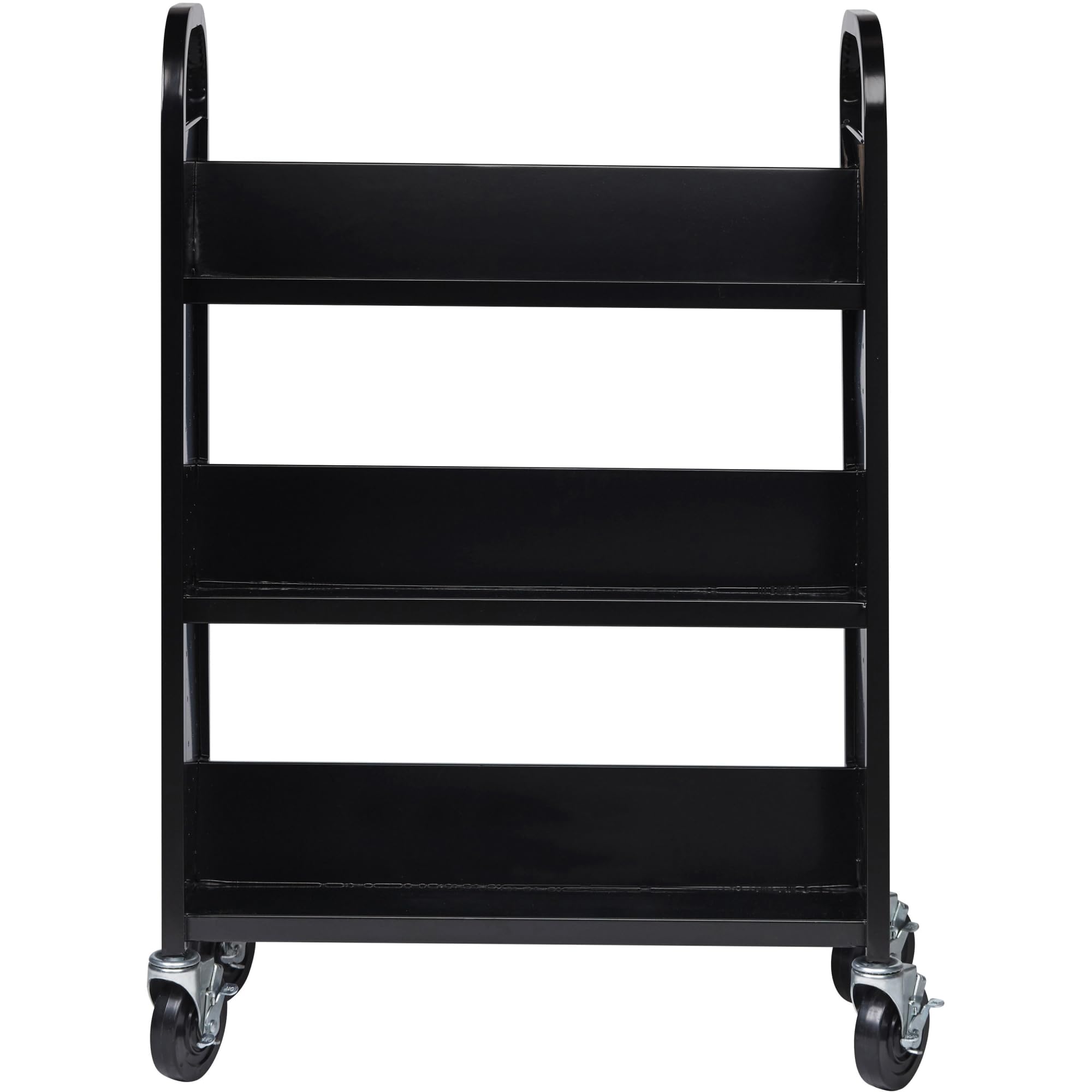 Lorell Single-Sided Steel Book Cart, Black