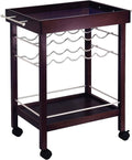 Winsome 33 1/4 x 30 x 18 1/2-Inch Mirror Top Bar Cart With Wine Rack, Dark Espresso (92329)