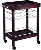 Winsome 33 1/4 x 30 x 18 1/2-Inch Mirror Top Bar Cart With Wine Rack, Dark Espresso (92329)