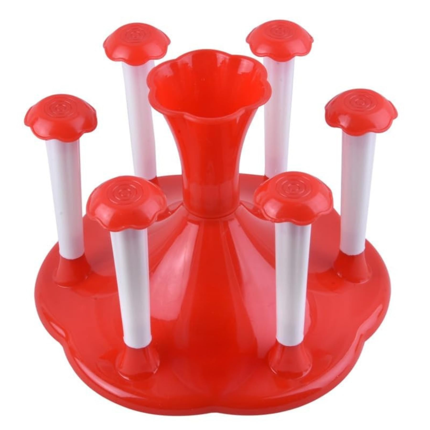 Loyelprod Fancy Plastic Table Glass Stand & Spoon Organizer  6 Glass Holder Rack | Multipurpose Kitchen Storage Stand For Glass