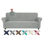 Znsayotx Super Stretch Sofa Cover (71'-91'), New Striped Sofa Covers Fitted Slipcovers With Elastic Bottom, Dog Cat Pets Proof Spandex Washable Fabric Comfortable & Durable (Light Grey, Sofa)