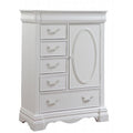 Benjara Benzara Wooden Storage Chest With Drawers And Door Cabinet, White,