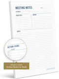 Two Tumbleweeds Meeting Notes Notepad - 6X9 - Double Sided Planning Pad - Objectives, Notes, Action Items & Follow-Ups - Undated