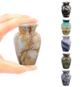 Small Keepsake Cremation Urns for Human Ashes - Marble Finish Metal Keepsake Urn - Mini Cremation Urn for Pet Ashes - Handcrafte