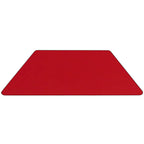 Flash Furniture Mobile 29''W X 57''L Trapezoid Red Thermal Laminate Activity Table - Height Adjustable Short Legs