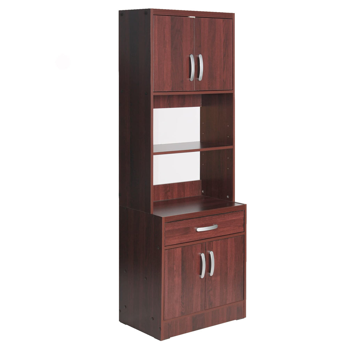 Woodpeckers Furniture And Mattress Shelby Tall Wooden Kitchen Pantry (Mahogany)