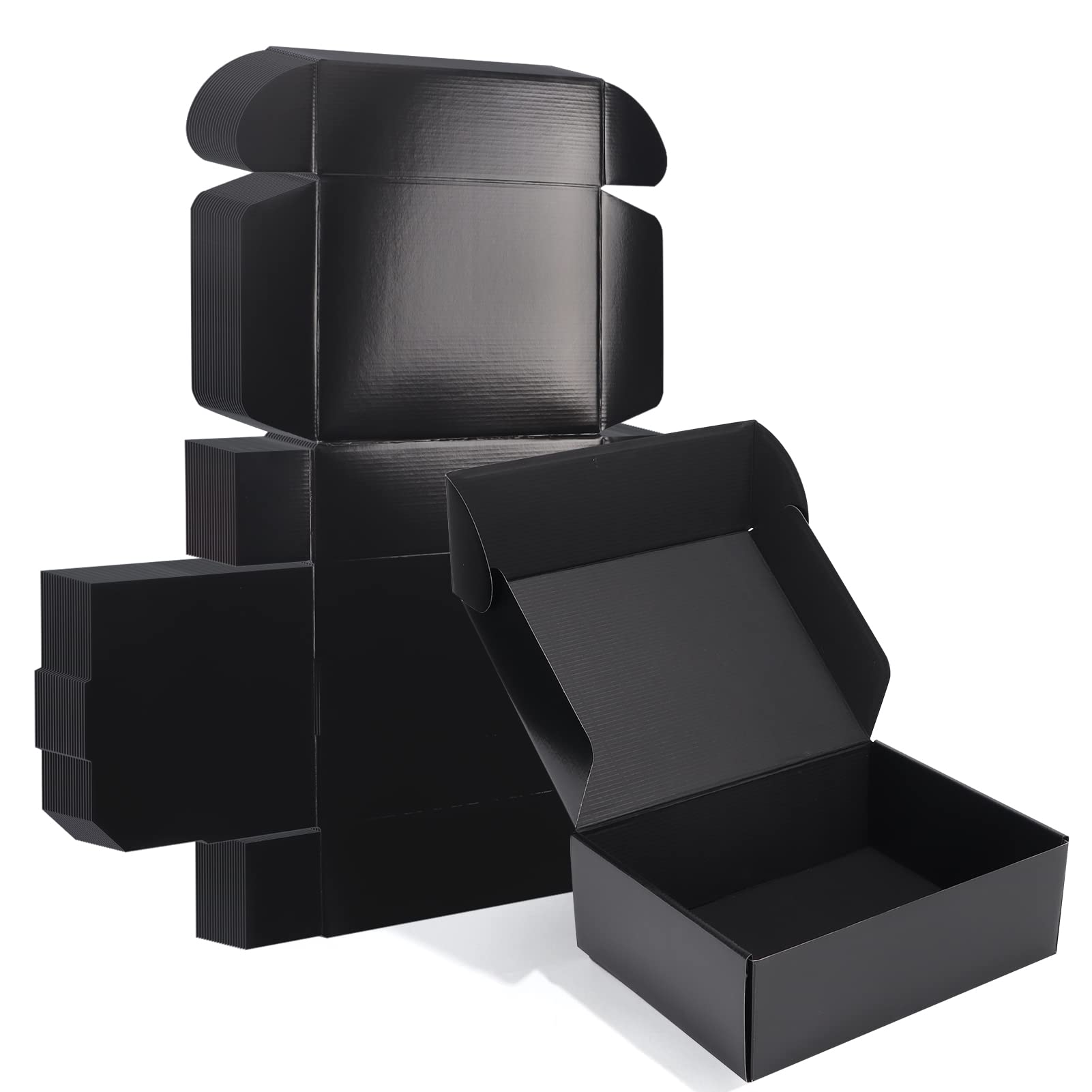 Zbeivan 12X9X4 Black Small Shipping Boxes, 20 Packs Corrugated Cardboard Mailer Boxes For Packaging Small Business Mailing Gifts