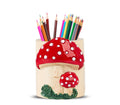 Dgudgu Mushroom Pencil Holder For Desk Cute Pencil Holders & Pen Holders Resin Desk Pencil Holder Pen Organizer For Desk