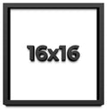 16x16 Shadow Box Frame Black | 1 Inch Deep Solid Wood Shadowbox Display Frame | UV Resistant Acrylic Plexiglass, Acid Free Backi