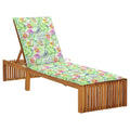 vidaXL Sun Lounger with Cushion Solid Acacia Wood