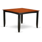 East West Furniture FAIR5-BLK-W Fairwind 5 Piece Kitchen Counter Height Set Includes a Square Pub Table with Pedestal and 4 Dining Room Chairs, 54x54 Inch