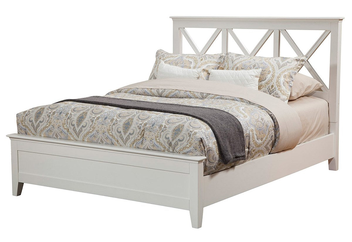 Alpine Furniture Panel Bed, Queen, White