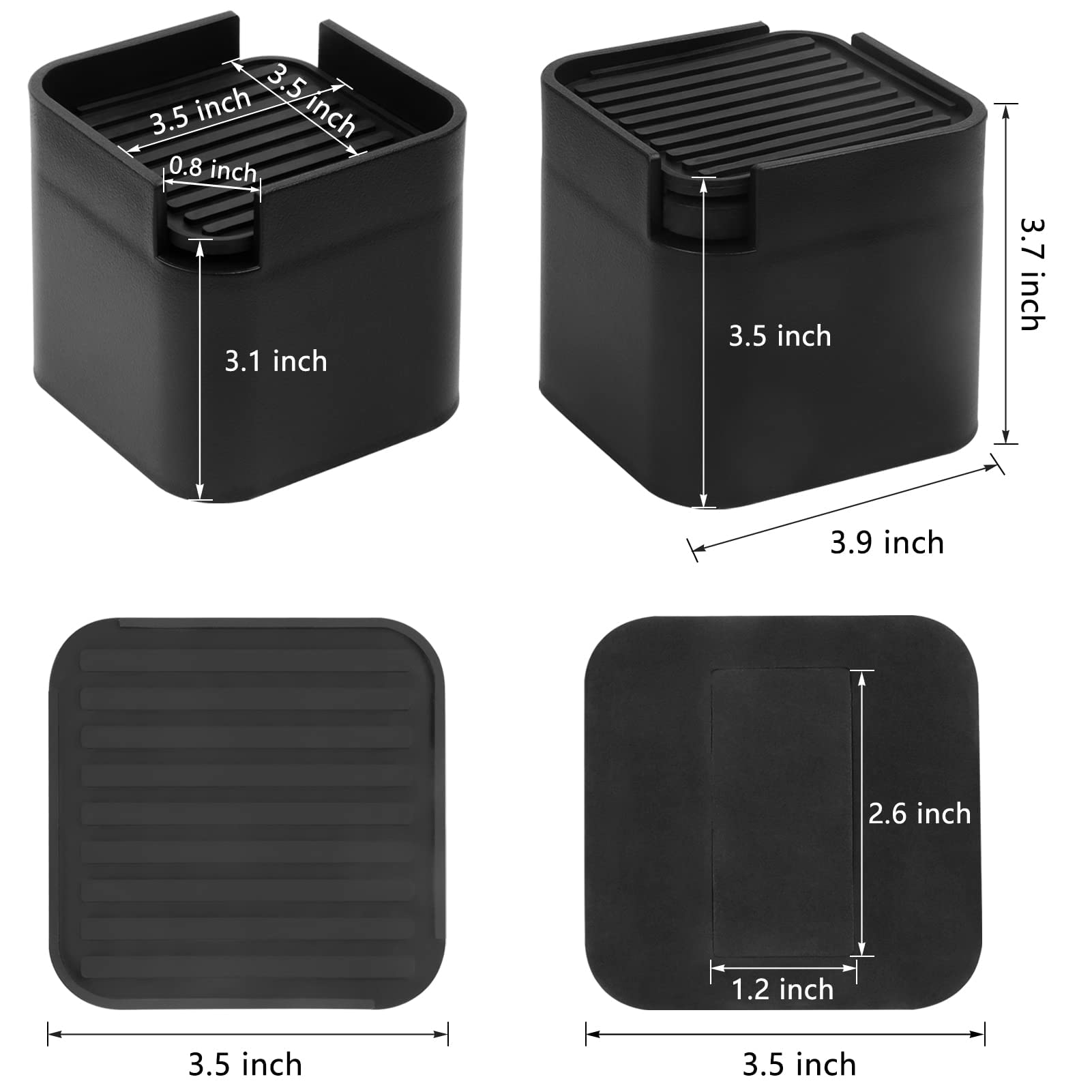 Btsd-Home Adjustable Bed And Furniture Risers Elevator Up To 3 Or 4 Inch Heavy Duty Bed Risers For Dorm Table Couch Sofa Wheels