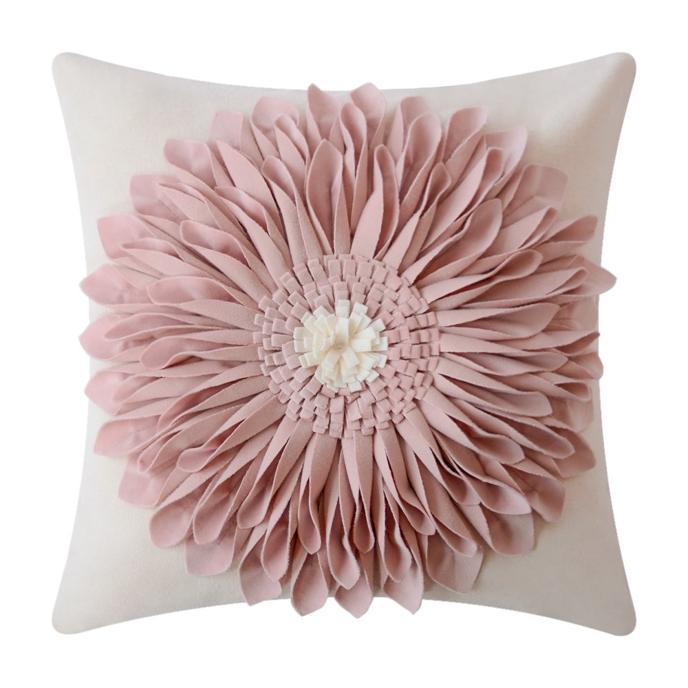 Oiseauvoler Decorative Throw Pillow Covers Handmade 3D Flower Cushion Covers Cases Accent Pillowslips Square Gift Home Sofa Car