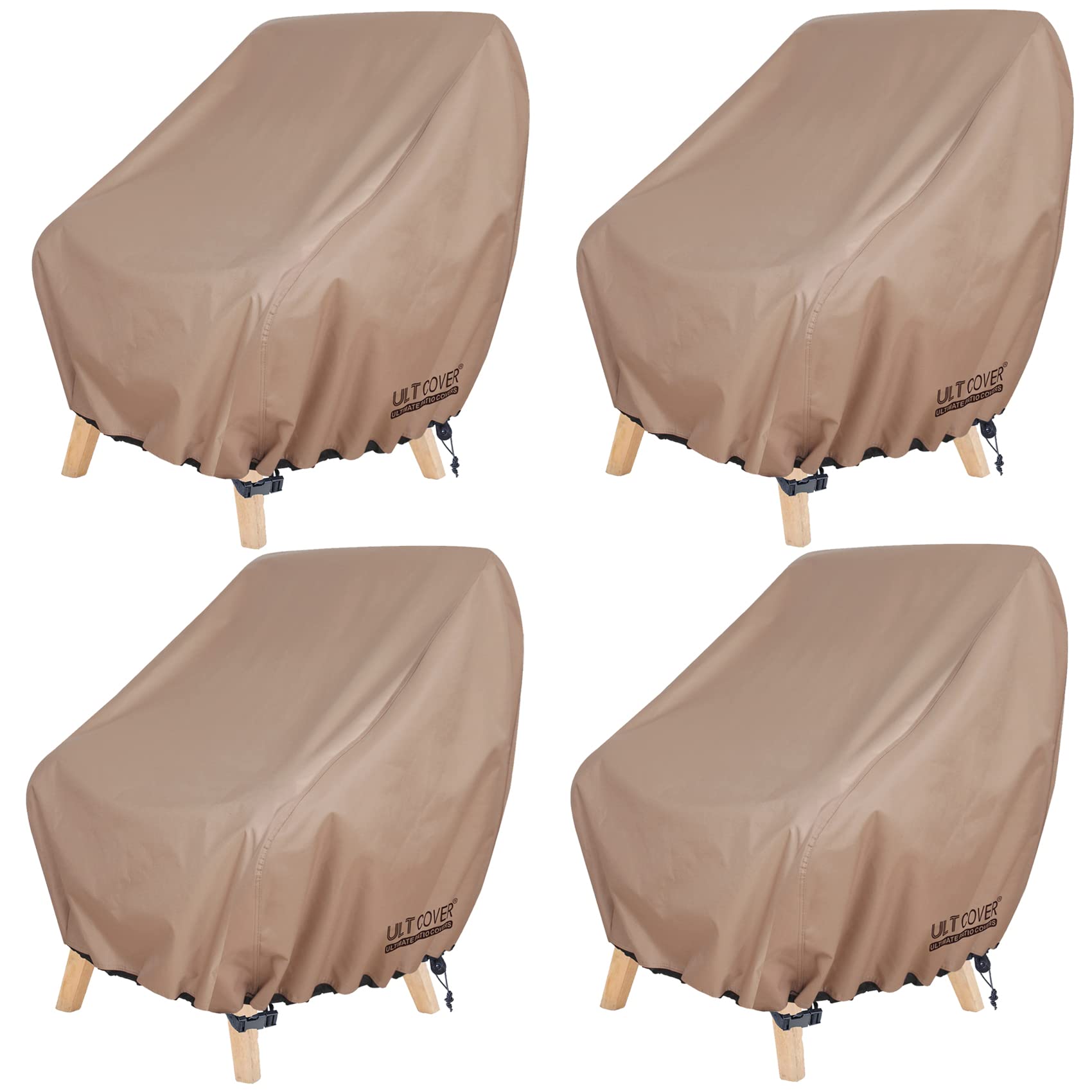Ultcover Waterproof Patio Chair Cover 4 Pack - Outdoor Lounge Deep Seat Single Lawn Chair Cover Fits Up To 35W X 35D X 34H Inche