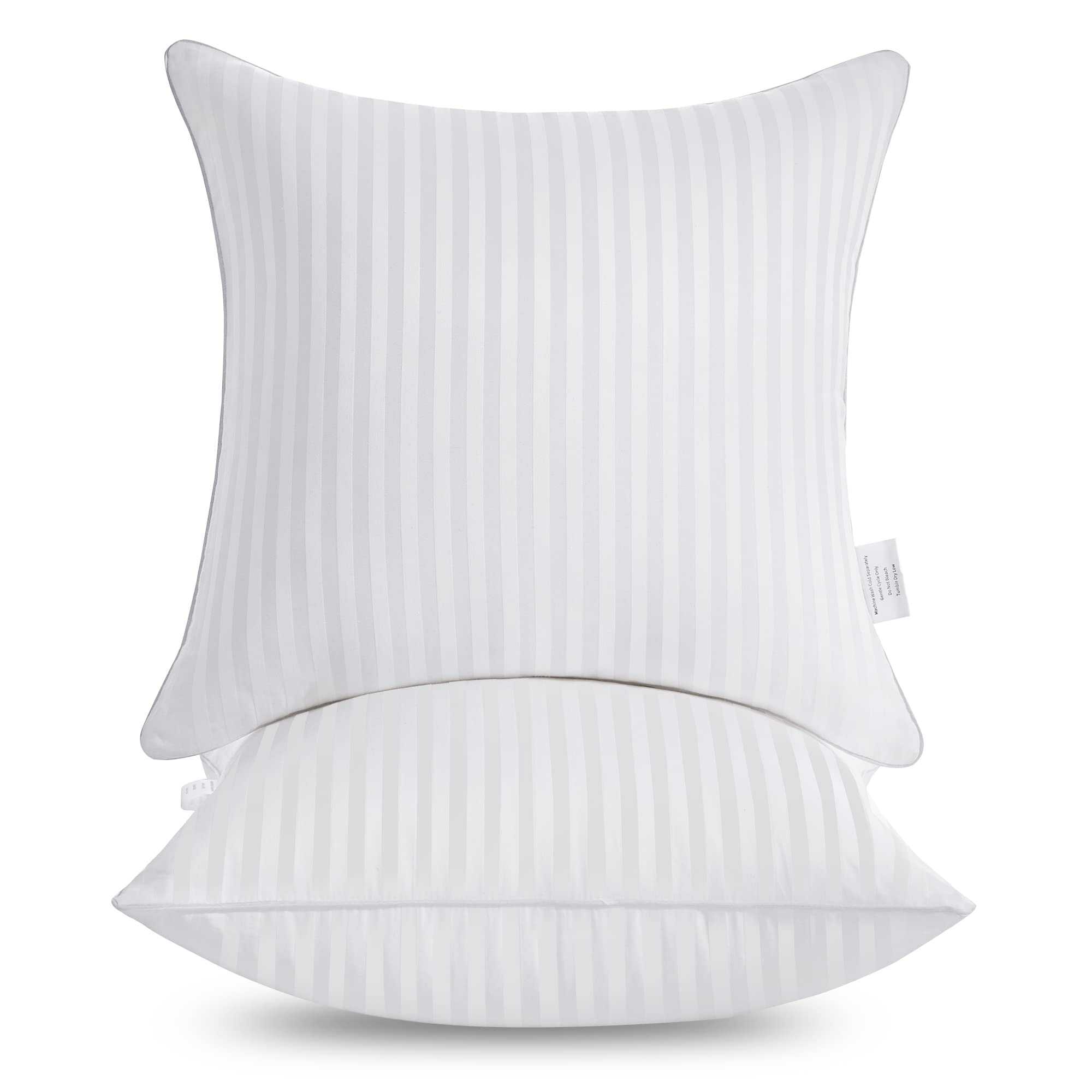 Oubonun 28 X 28 Throw Pillow Inserts, Firm And Fluffy Decorative Square Pillows For Couch Bed Sofa With Soft Cotton Cover White