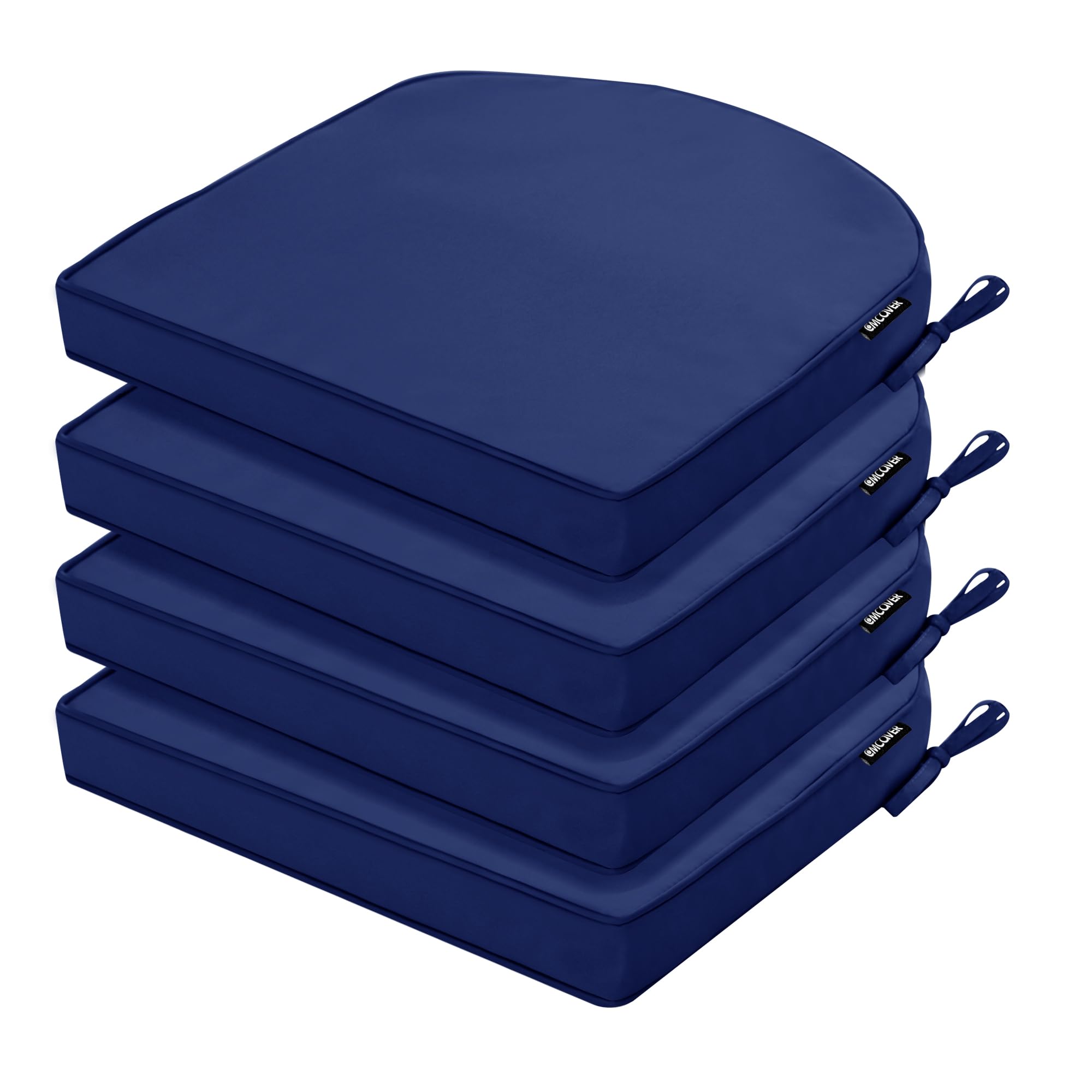 Comcaver Outdoor Chair Cushions Set Of 4 Waterproof Patio Chair Cushions With Tie 5 Year Color Fastness Thick Outdoor Seat Cushi