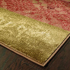 HomeRoots Polypropylene 10’ x 13’ Beige and Brown Floral Block Pattern Area Rug