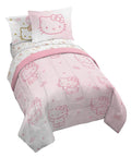 Jay Franco Hello Kitty Full Comforter Set - 7 Piece Bedding Includes Sheet Set & Pillow Covers - Super Soft Pink Bedding
