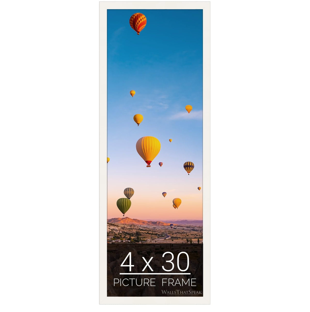 wallsthatspeak 4x30 white Picture Frame for Puzzles Posters Photos or Artwork