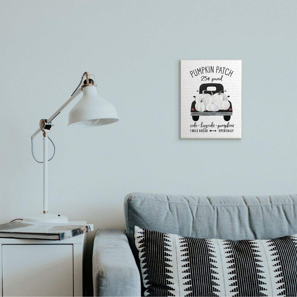 Stupell Industries Pumpkin Patch Farm Truck Sign Country Autumn Harvest, Designed By Lettered And Lined Art, 10 X 15, Wall Plaqu