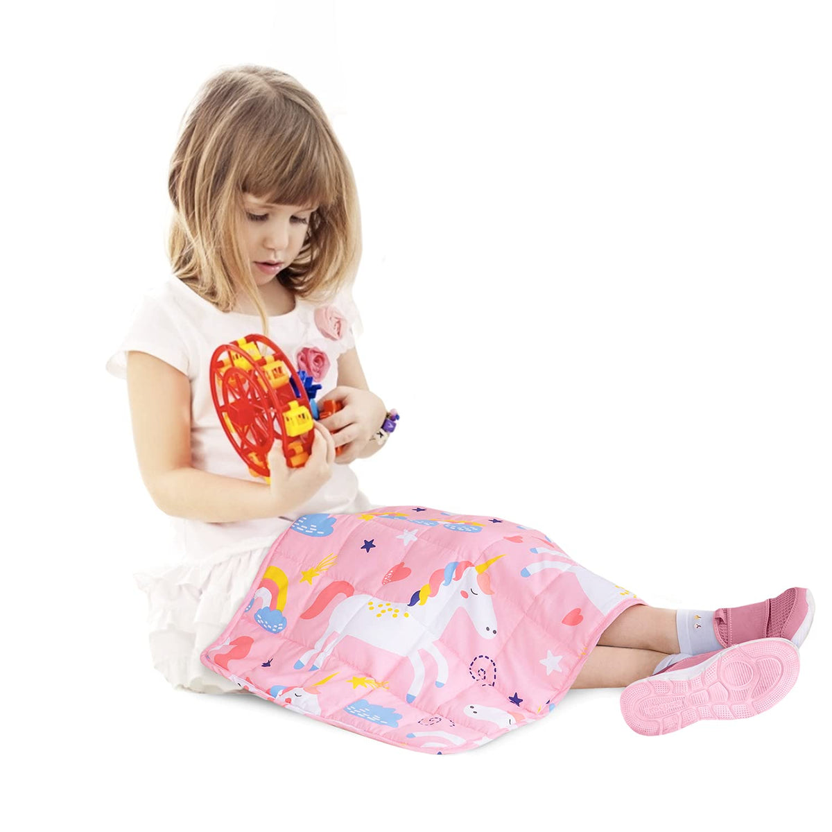 Sivio Kids Weighted Blanket 2Lbs Lap Pad For Kid Sensory Heavy Pad With Glass Beads Portable Lap Blanket Great For Home Classroo