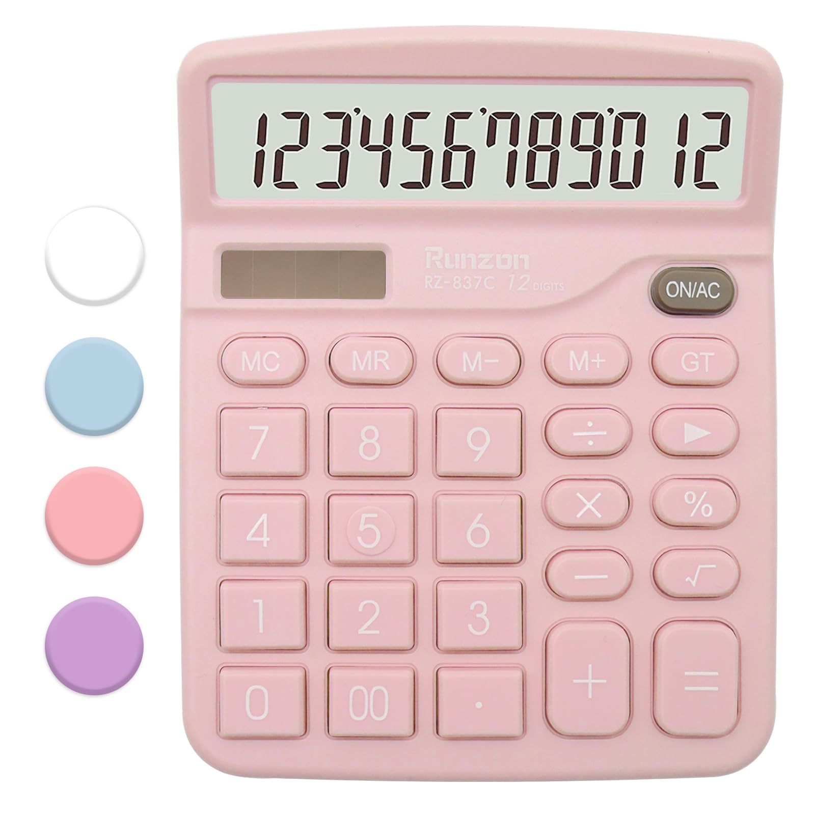 Basic Office Desktop Calculator - 12 Digit Large Lcd Display, Sensitive Buttons For Pink Office Supplies And School Supplies
