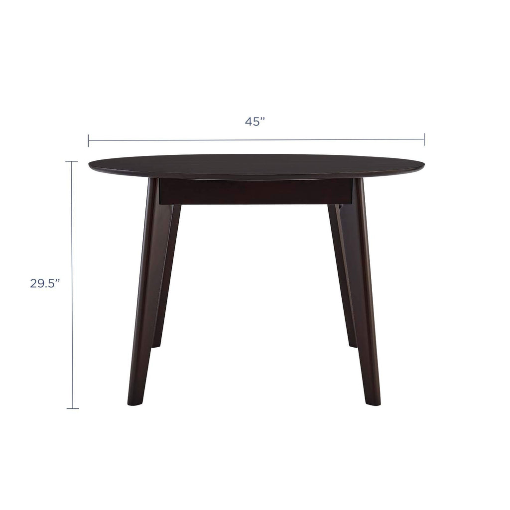 Modway Vision 45" Round Dining Table, Cappuccino
