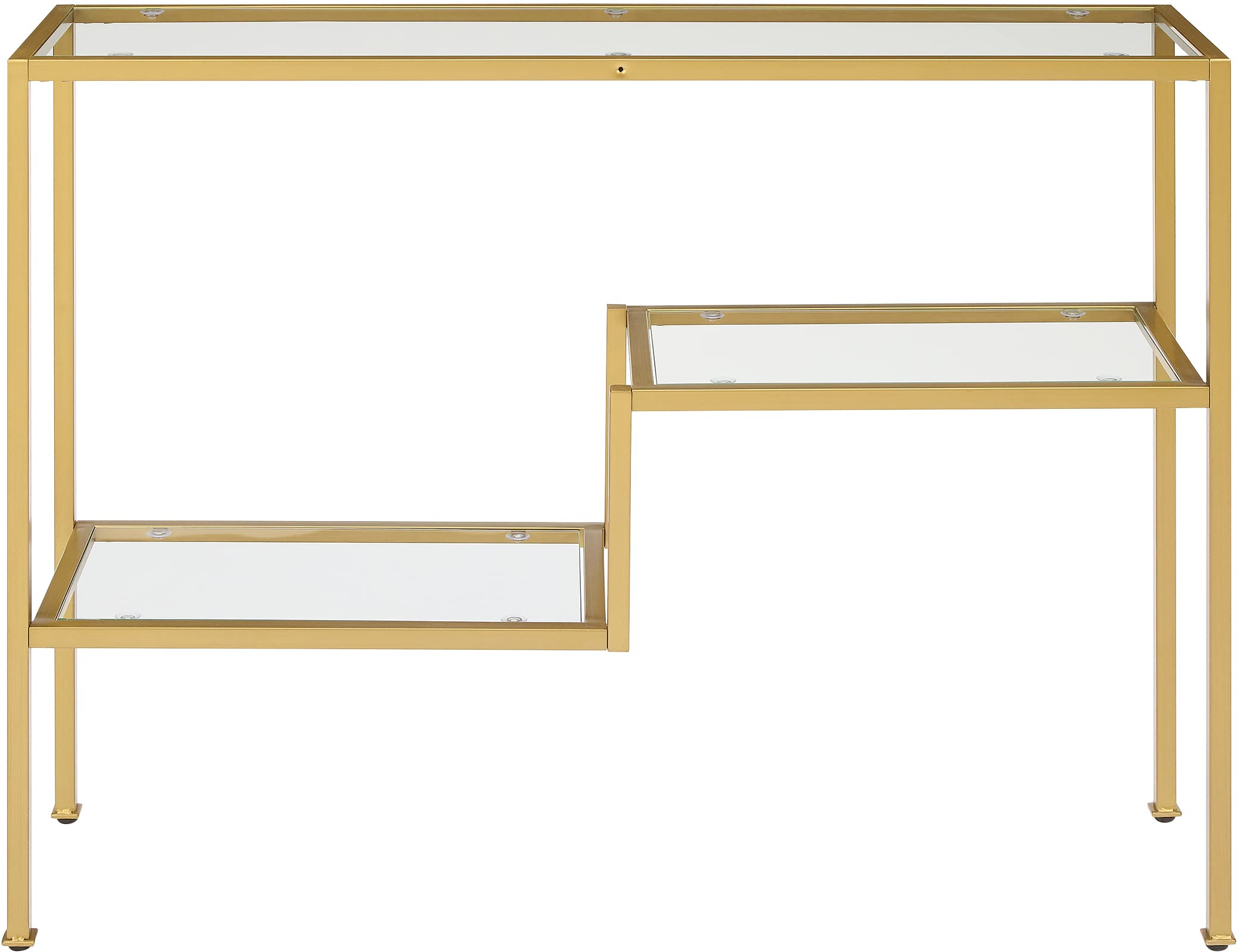 Crosley Furniture Sloane Sofa Console Table With Storage Shelves For Hall, Entryway, Or Living Room, Gold