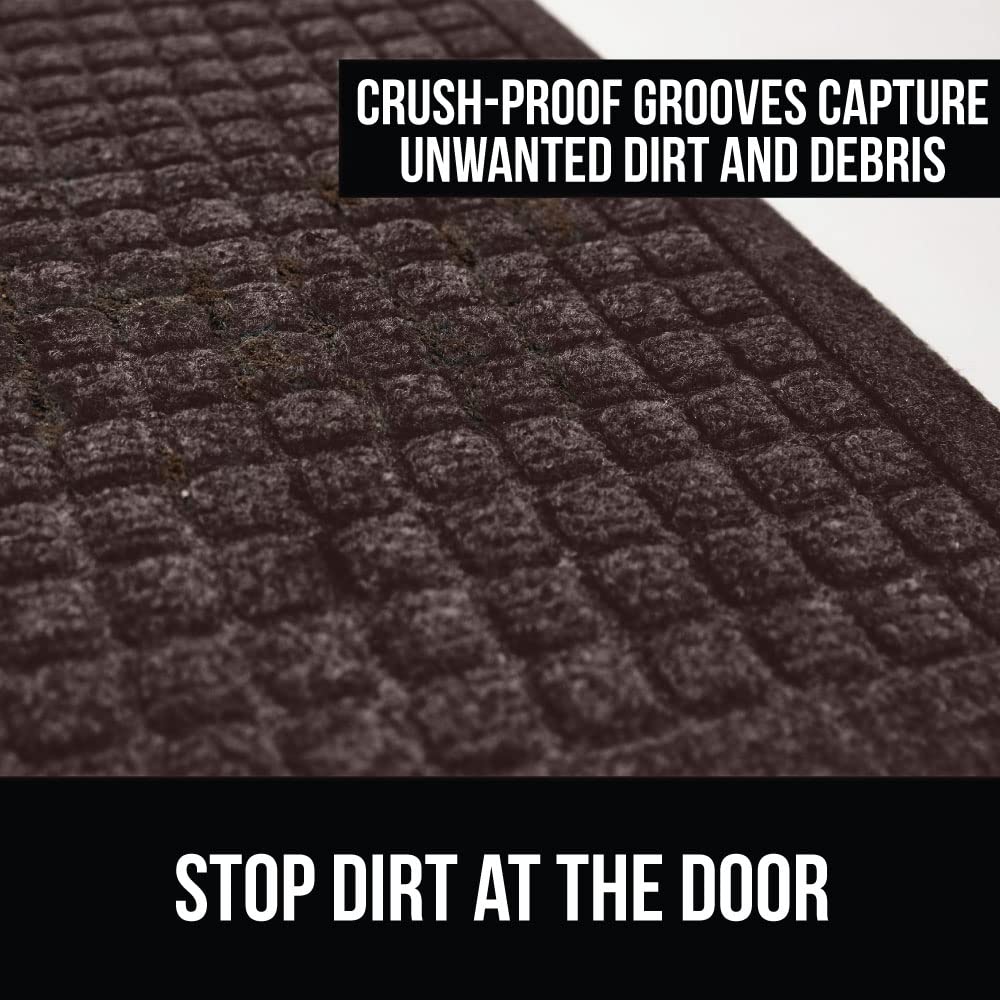 Gorilla Grip Ultra Absorbent Moisture Guard Doormat, Absorbs Up To 6 Cups Of Water, Stain And Fade Resistant, Spiked Rubber Backing, All Weather Mats Capture Dirt, Indoor Outdoor, 47X35, Coffee