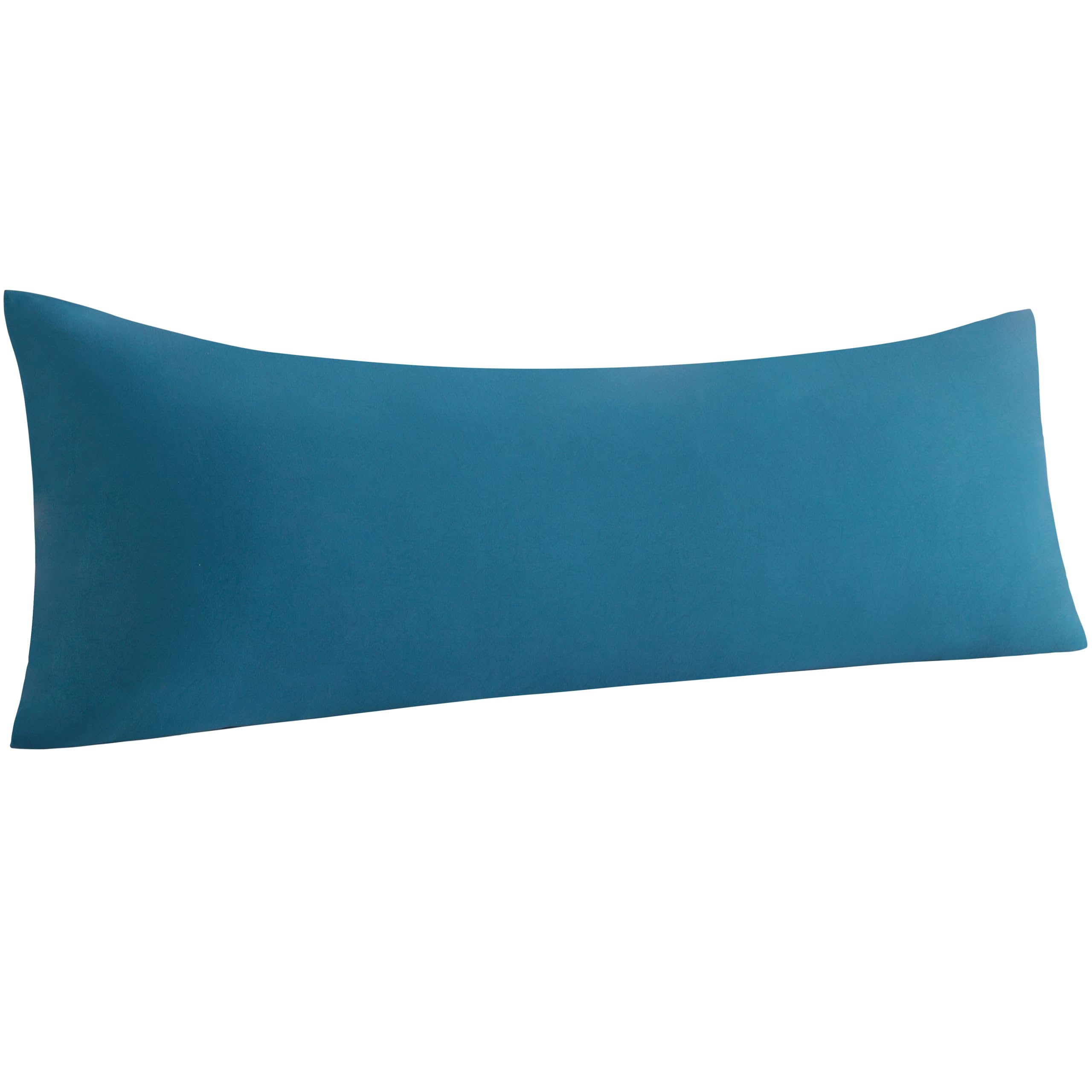 Ntbay Body Pillowcase, 20X54 Inches, Teal Blue, Brushed Microfiber, Envelope Closure, Ultra Soft, 1800 Thread Count, Machine Was